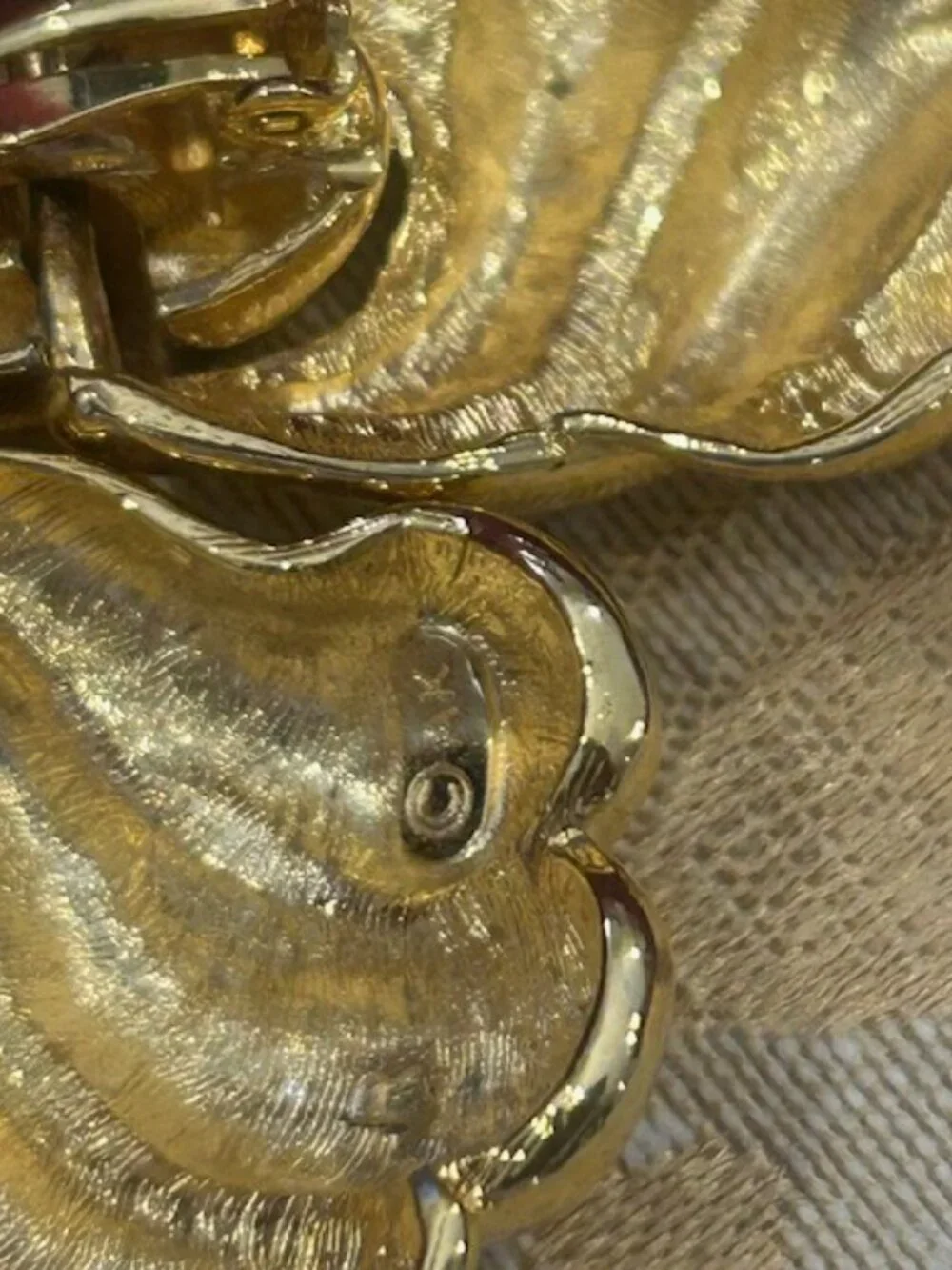 ANNE KLEIN Large Gold Door Knocker Statement EARRINGS - Picture 8 of 9